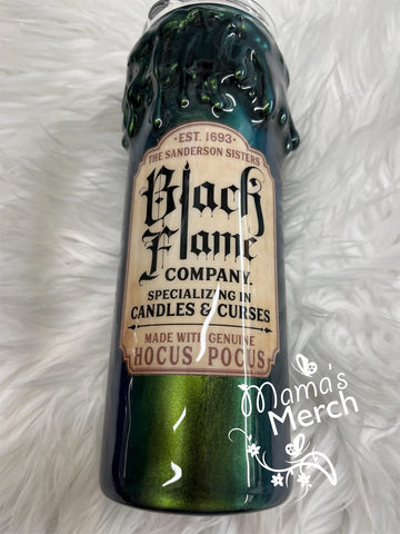 Black Flame Candle Tumbler Green